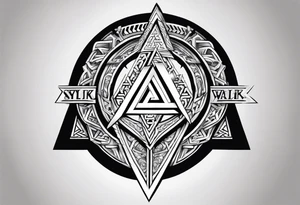 Valhalla  shield sword valknut steps tattoo idea