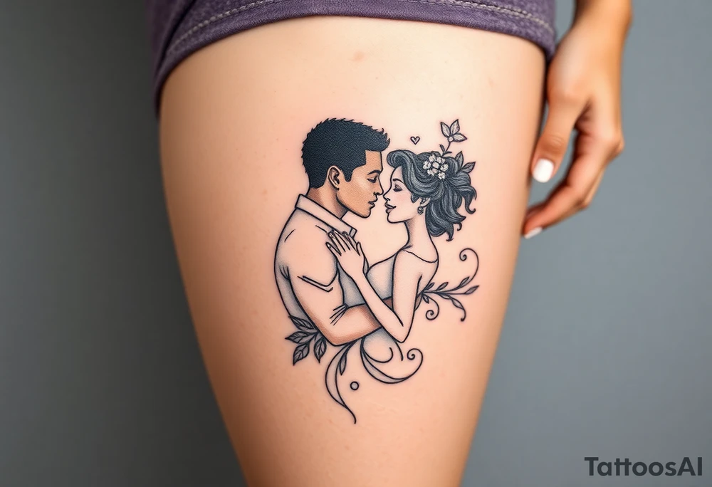 Mixed Black Mexican and black man in love tattoo idea