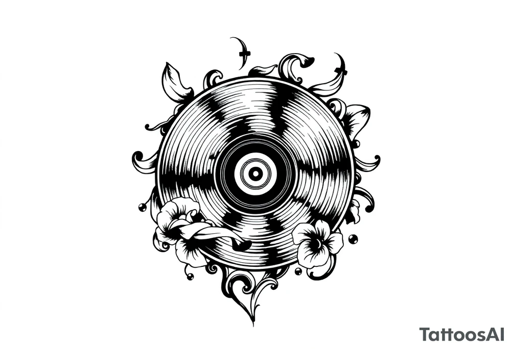 vinyl record tattoo idea