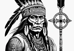 Native American Skeleton Arrow Burial tattoo idea