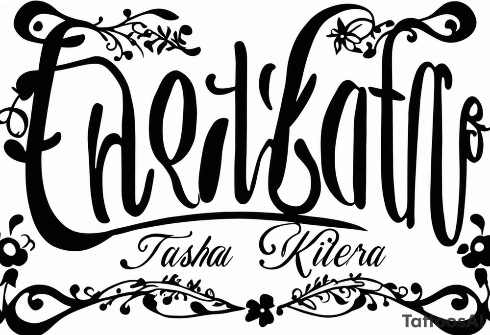 forearm tattoo lettering name of each of my dogs "Tasha Katie Kiera Zeke Pixie Bud Bear" tattoo idea