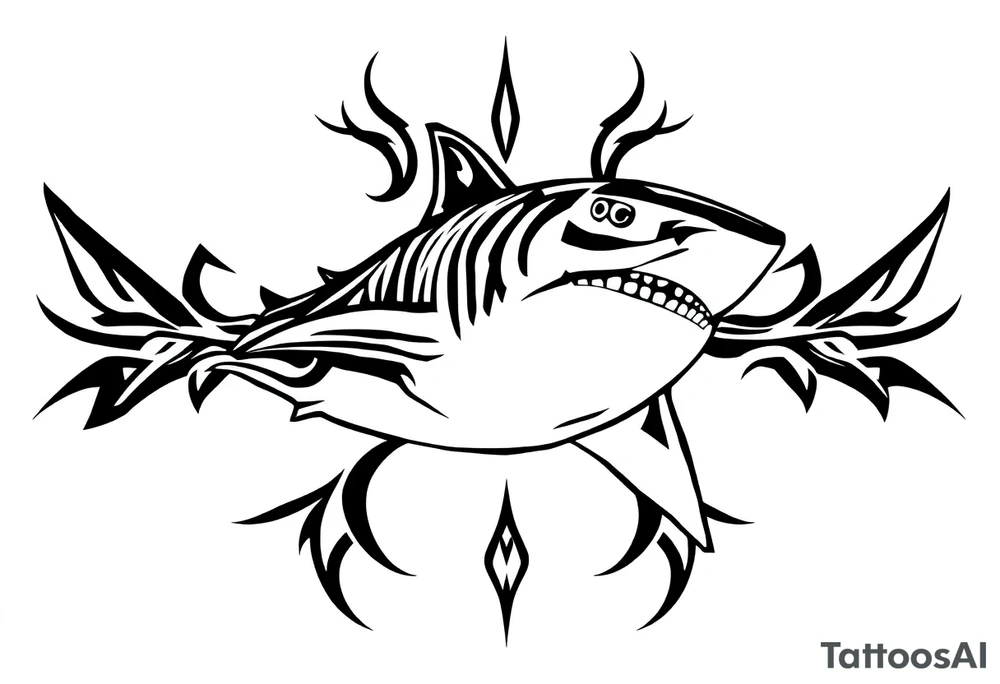 school of sharks from an above view tattoo idea
