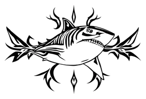 school of sharks from an above view tattoo idea