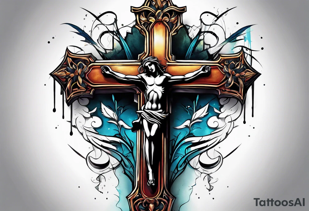dying on the cross tattoo idea