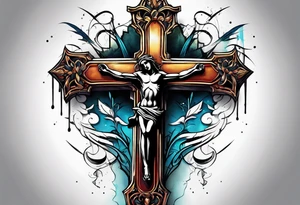 dying on the cross tattoo idea