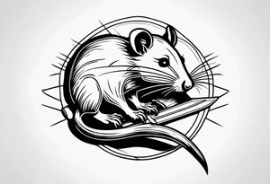 dead rat killed with a knife tattoo idea