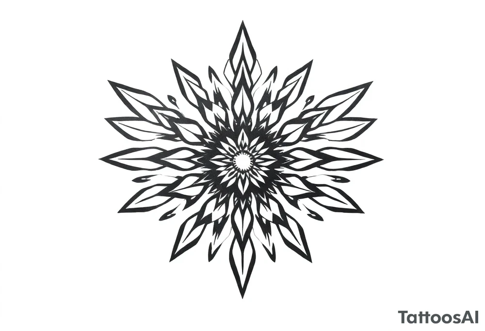 big spiritual feather indian mandala shaman tattoo idea