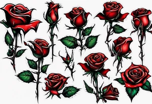 bleeding rose without stem flowers and only thorns tattoo idea