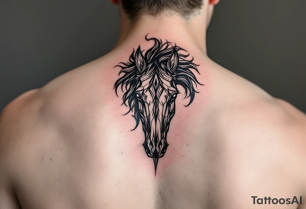 horse silhouette 
from the front tattoo idea