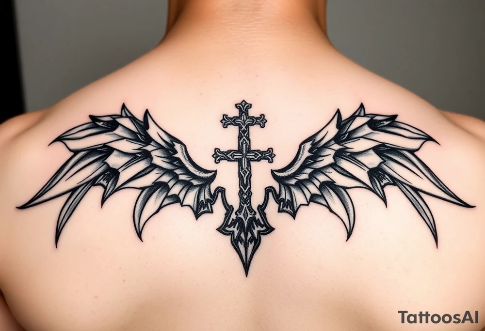 cruz, color morado tattoo idea