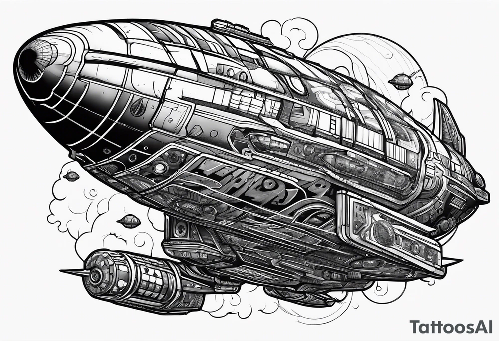 Afrofutistic space 
ship tattoo idea