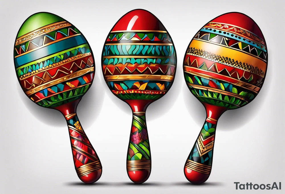 Two Cuban shaking maracas. tattoo idea