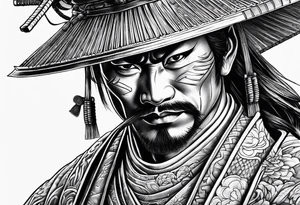 Samurai with mask tattoo idea
