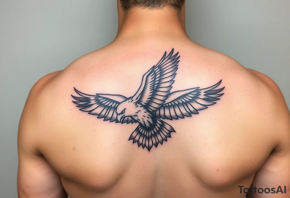 Eagle ray tattoo with shadow underneath tattoo idea