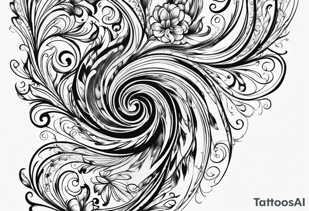 Decorative swirl as a stem tattoo idea