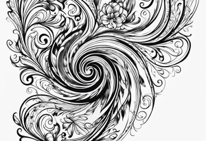 Decorative swirl as a stem tattoo idea