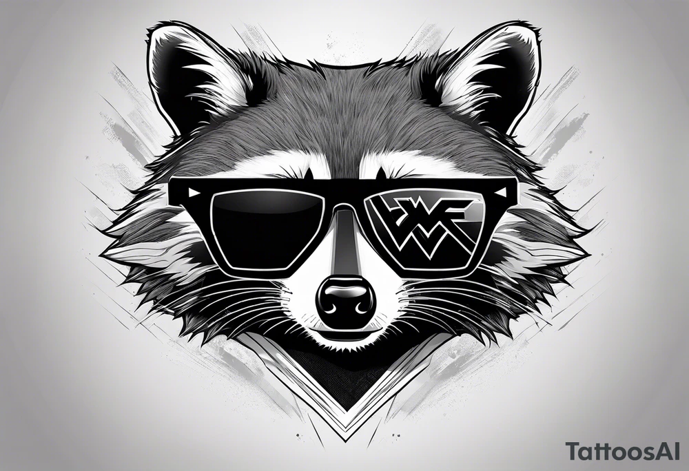 raccoon wearing a Superman t-shirt tattoo idea