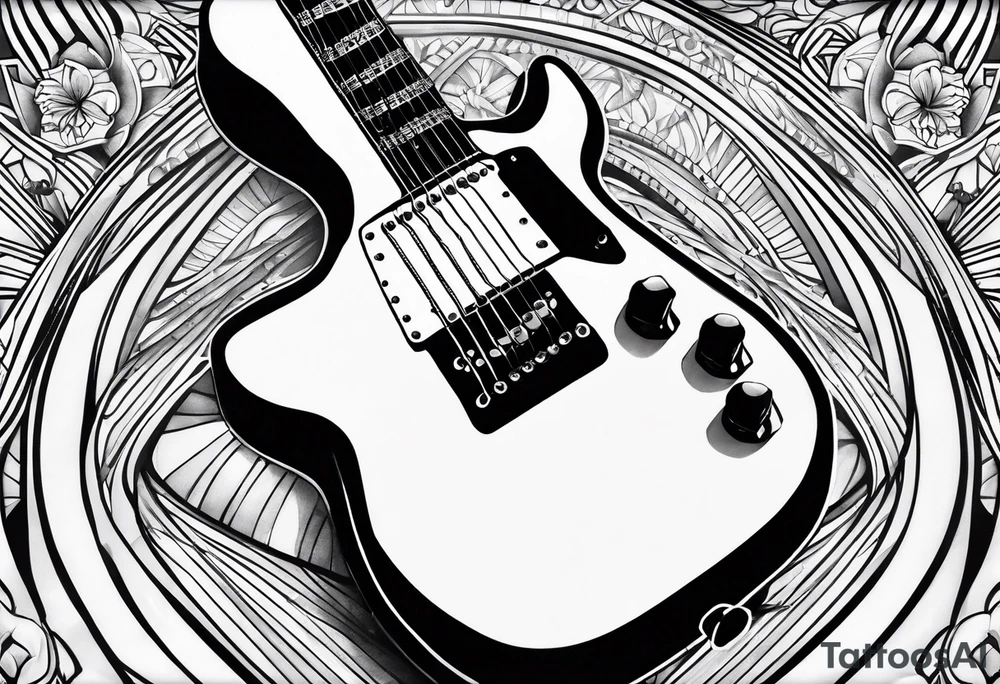 electric guitar tattoo idea