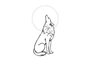 Wolf howling to the moon. tattoo idea