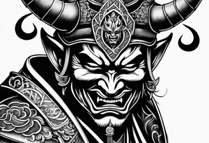 devil samurai mask tattoo idea