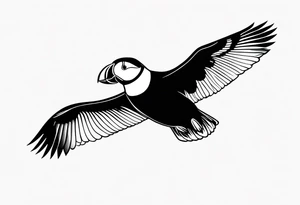 a flying puffin with black wings
 -  forarm Tattoo tattoo idea