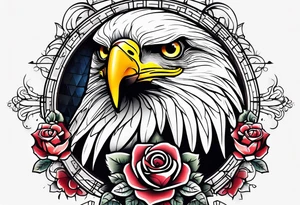 eagle, rose, clock , love tattoo idea