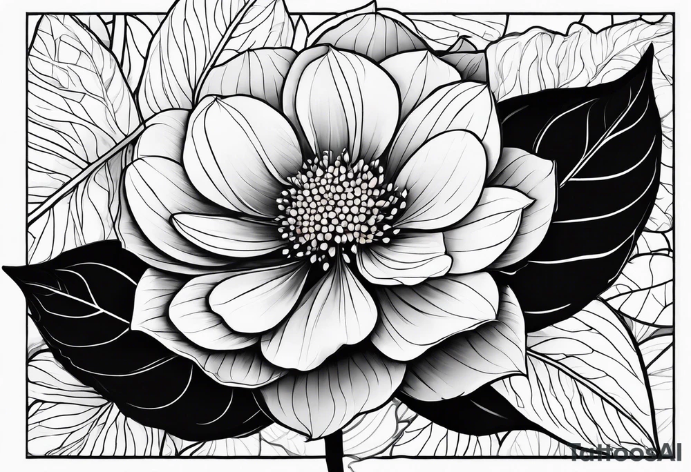 3 in by 2 in minimalist no color tattoo for forearm of a Hydrangea, bee, and M tattoo idea