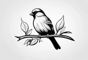 Bird oak tattoo idea