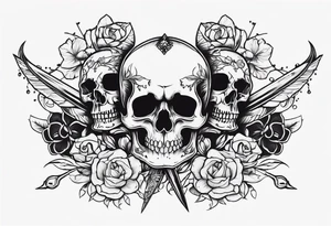Skulls and dagger tattoo idea