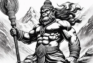 Hanuman lifting the mountain tattoo idea