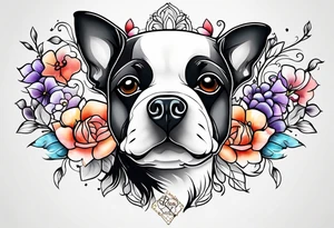 Outline shape of small dog tattoo idea