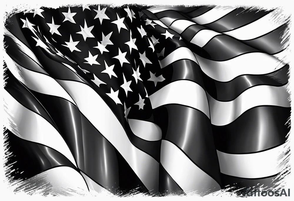 American flag black and grey tattoo idea