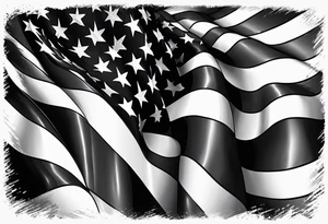 American flag black and grey tattoo idea