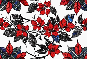 Tartan mable leaf tattoo idea