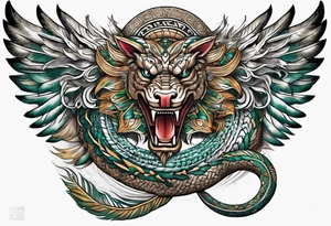 feathered serpent full body tattoo idea