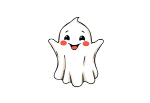 Smiley Cute ghost tattoo idea