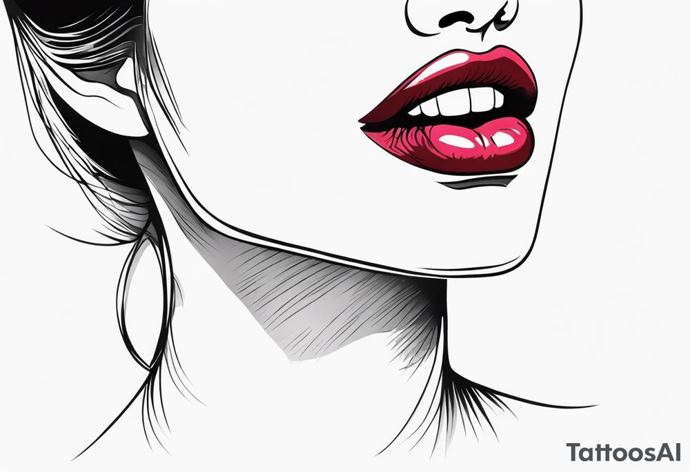 Sexy female lips tattoo idea