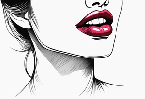 Sexy female lips tattoo idea