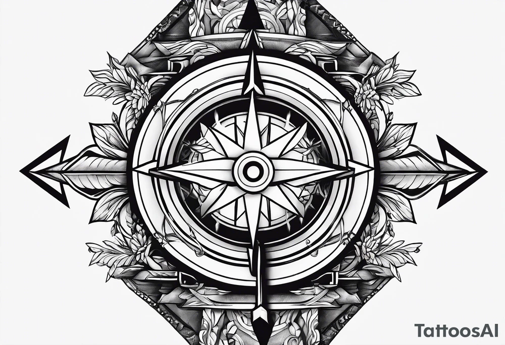 arrow at the bottom with a motivation speech at the top tattoo idea