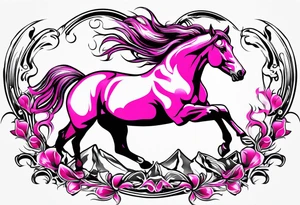 Turn pink ribbon into bucking horse
Breast cancer tattoo idea