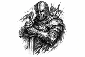 a knight who wields a sword. tattoo idea