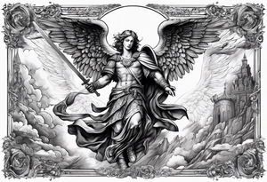 Michael the Archangel defeating the devil tattoo idea