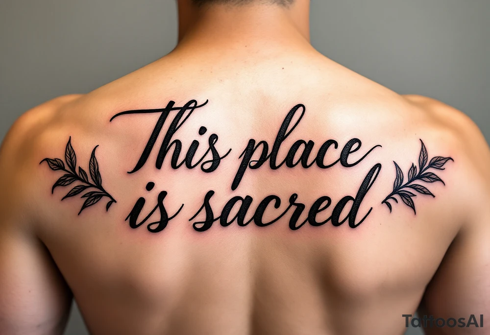 Maui outlined handwritten this place is sacred tattoo idea