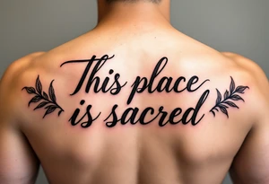 Maui outlined handwritten this place is sacred tattoo idea