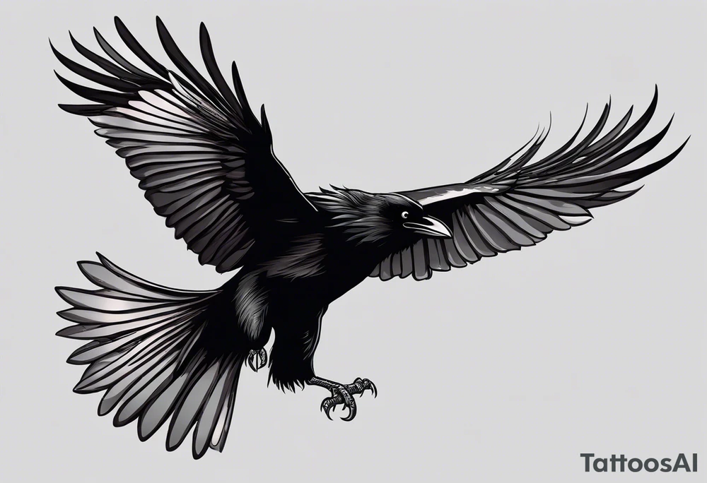 araffe flying in the air with its wings spread, detailed crow illustration, raven wings, huginn and muninn flying above, dark feathered wings, artistic drawing of a crow, black crows flying, raven bird, black wings instead of arms, raven angel wings, crow, dark crow, raven, crows as a symbol of death, raven black, raven monster tattoo idea
