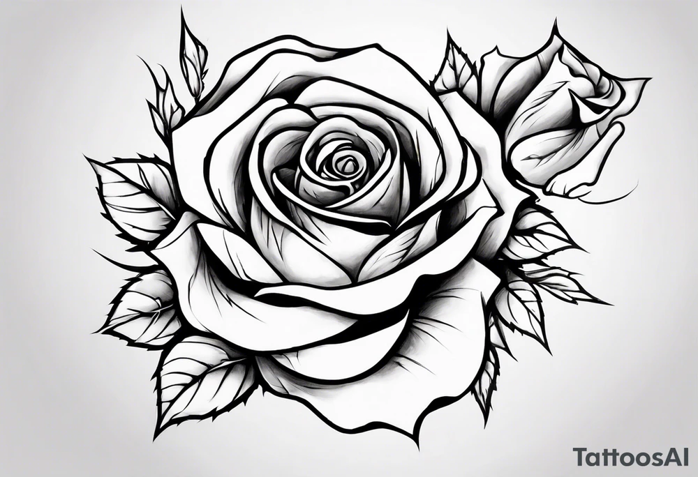 Single Rose for oblique tattoo tattoo idea