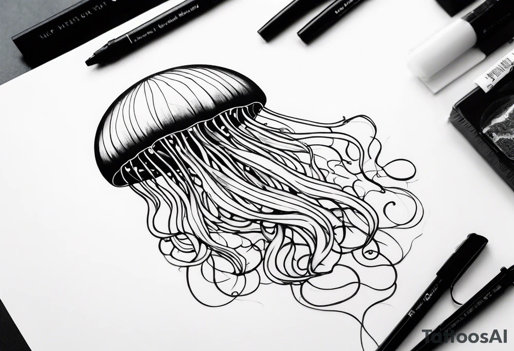 Playful Jellyfish tattoo idea