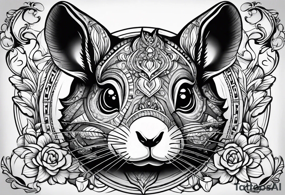 Chinchilla full body tattoo idea