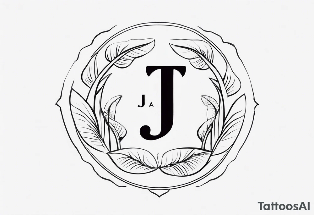 unique symbol with the letters T, A, J, W, D tattoo idea