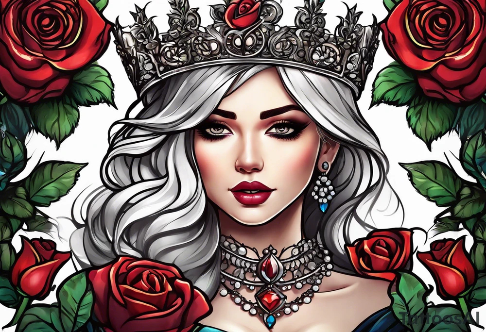 the rose queen's crown tattoo idea